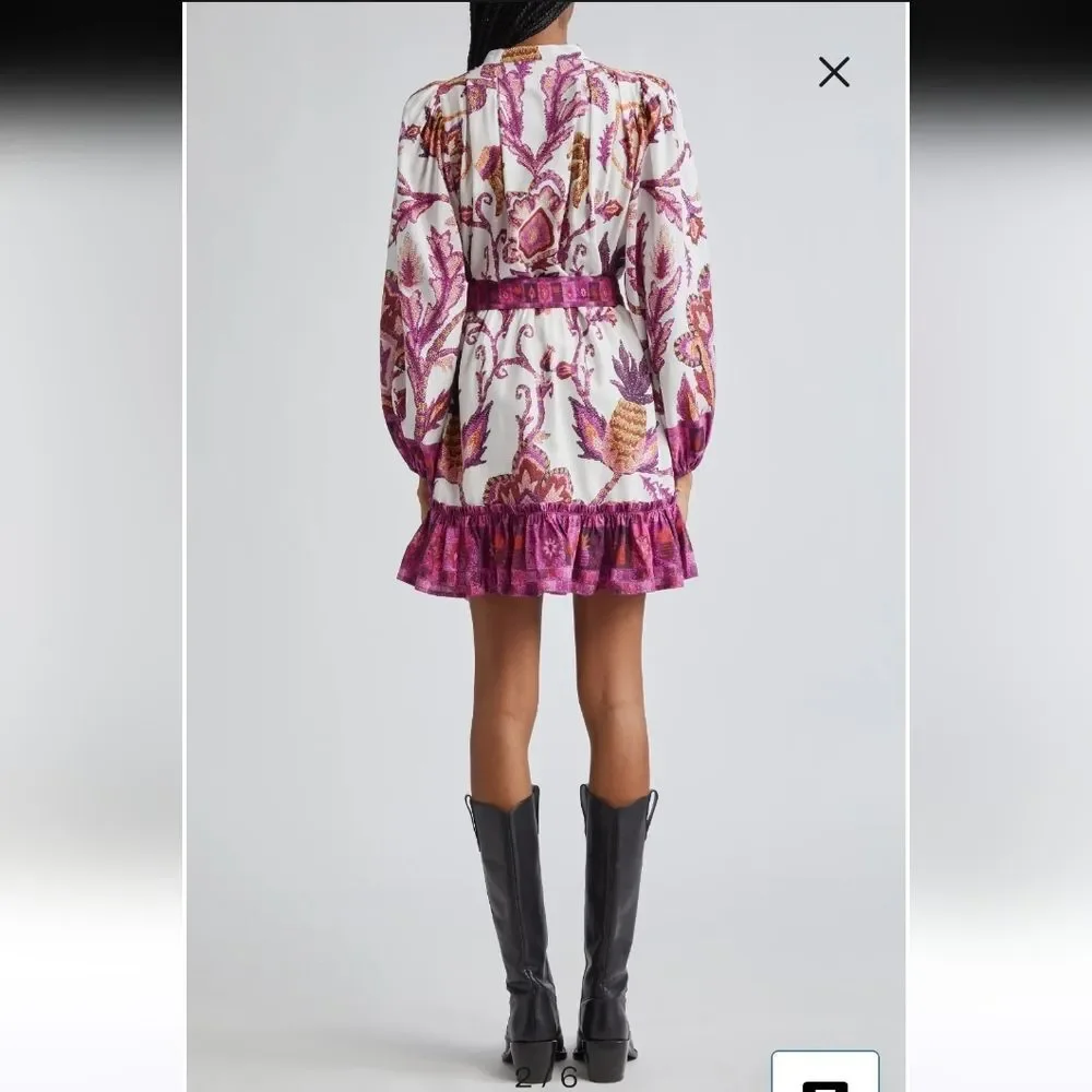 Farm Rio Sunset Tapestry Long Sleeve Shirt Dress Size L - Picture 2 of 13
